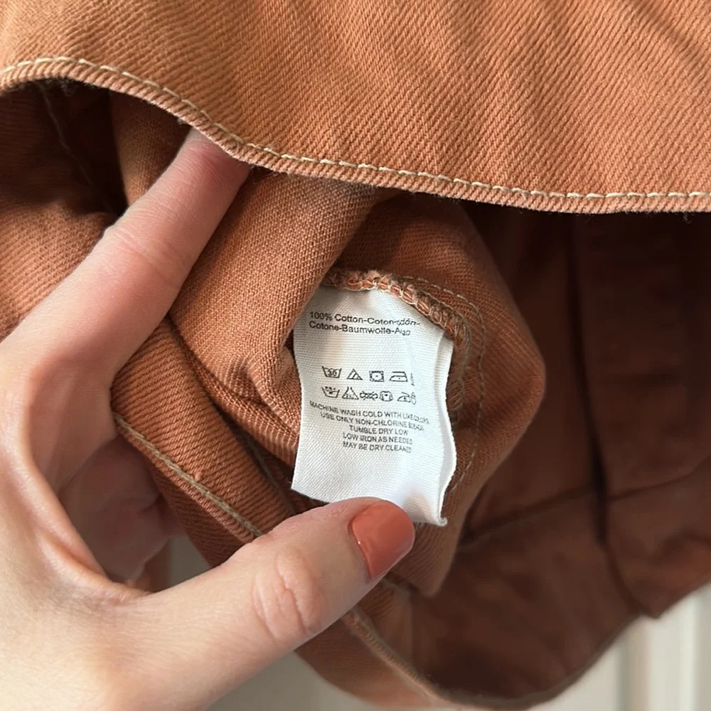 Free People Denim Slouchy Eisenhower Jacket in Terracotta - Picture 7 of 8